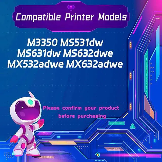Alt view image 2 of 7 - 66S0Z00 Imaging Unit is Compatible for Lexmark M3350 MS531dw MS631dw MS632dwe MX532adwe MX632adwe Printers, High Yield 85000 Pages, with Chip for Long-Lasting Durability (1 Pack Black)