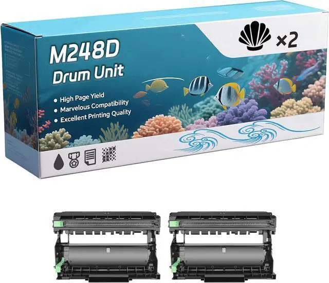 Main image of M248D Drum Unit Compatible for Xerox Docuprint M248b M248db P288dw M288dw M288Z Printers, Capacity 22000 Pages, with Chip, Stable Output (2-Pack Black)