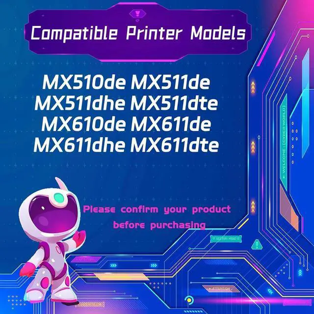 Alt view image 2 of 7 - 50F0Z00 Imaging Unit is Compatible for Lexmark MX510de MX511de MX511dhe MX511dte MX610de MX611de MX611dhe Printers (1 Pack Black)