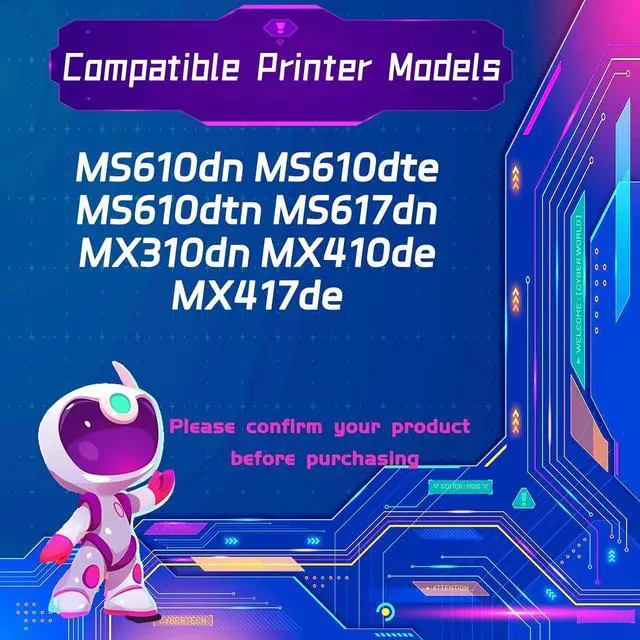 Alt view image 2 of 7 - 50F0Z00 Imaging Unit is Compatible for Lexmark MS610dn MS610dte MS610dtn MS617dn MX310dn MX410de MX417de Printers, High Yield 60000 Pages, with Chip for Long-Lasting Durability (2-Pack Black)