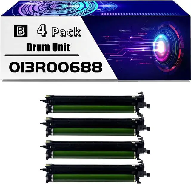 Main image of 013R00688 Drum Unit is Compatible for Xerox Versalink C7120 C7125 C7130 Printers, High Yield 90000 Pages, with Chip for Long-Lasting Durability (4 Pack Black)