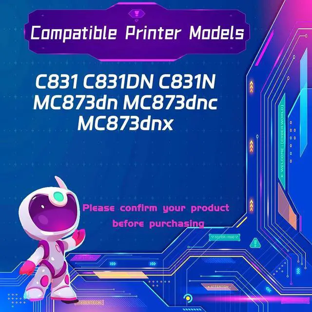 Alt view image 2 of 7 - C831 Drum Unit is Compatible for Okidata OKI C831 C831DN C831N MC873dn MC873dnc MC873dnx Printers, High Yield 40000 Pages, with Chip for Long-Lasting Durability (4 Pack Black)