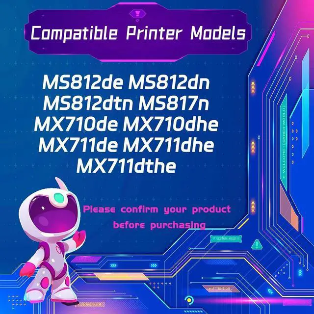 Alt view image 2 of 7 - 52D0Z00 Imaging Unit is Compatible for Lexmark MS812de MS812dn MS812dtn MS817n MX710de MX710dhe MX711de MX711dhe Printers (1 Pack Black)