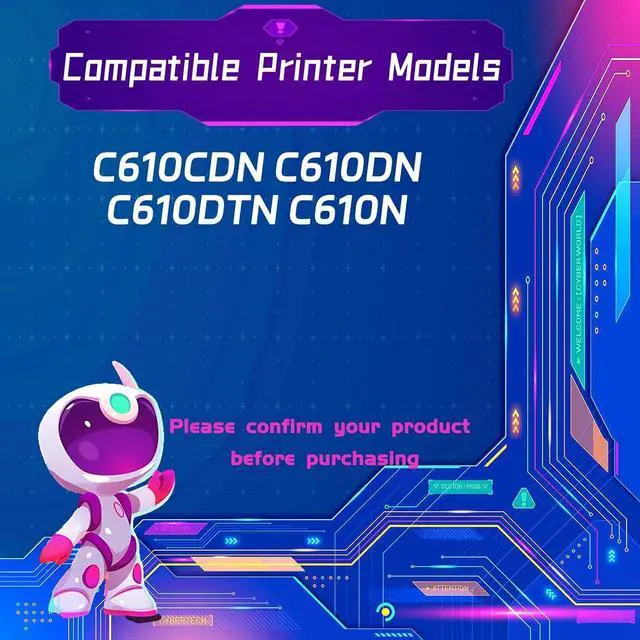 Alt view image 2 of 7 - 44315104 Drum Unit is Compatible for Okidata OKI C610CDN C610DN C610DTN C610N Printers, High Yield 30000 Pages, with Chip for Long-Lasting Durability (2 Pack Black)