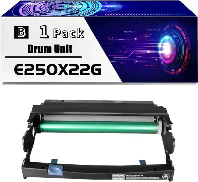 Main image of E250X22G Drum Unit is Compatible for Lexmark E250D E250DN E350D E352DN E450DN Printers, High Yield 50000 Pages, with Chip for Long-Lasting Durability (1 Pack Black)