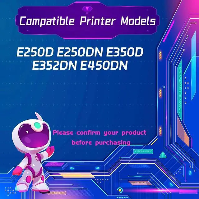 Alt view image 2 of 7 - E250X22G Drum Unit is Compatible for Lexmark E250D E250DN E350D E352DN E450DN Printers, High Yield 50000 Pages, with Chip for Long-Lasting Durability (1 Pack Black)