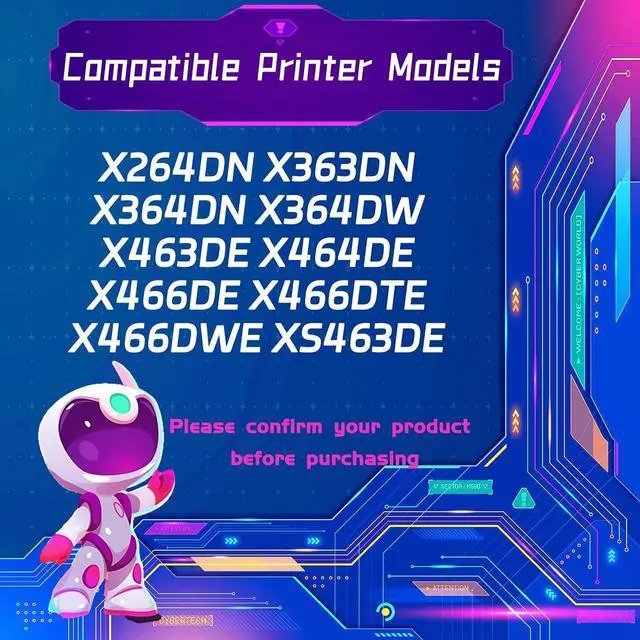 Alt view image 2 of 7 - E260X22G Photoconductor Unit is Compatible for Lexmark X264DN X363DN X364DN X364DW X463DE X464DE X466DE X466DTE X466DWE Printers (1 Pack Black)