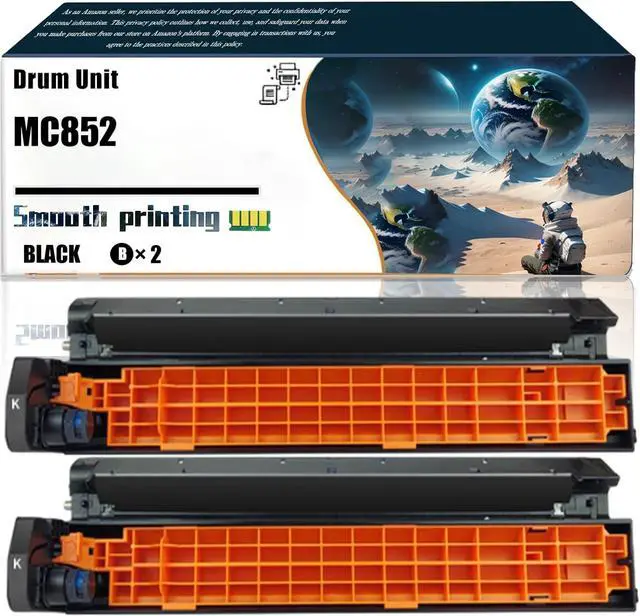 Main image of Replacement Parts Drum Unit MC852 Compatible with Okidata OKI MC852 C862dn Printers, Contains Chip and Clear Printing (2 Pack Black)