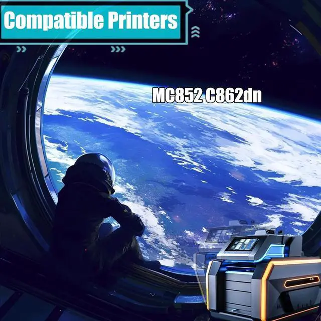 Alt view image 2 of 7 - Replacement Parts Drum Unit MC852 Compatible with Okidata OKI MC852 C862dn Printers, Contains Chip and Clear Printing (2 Pack Black)