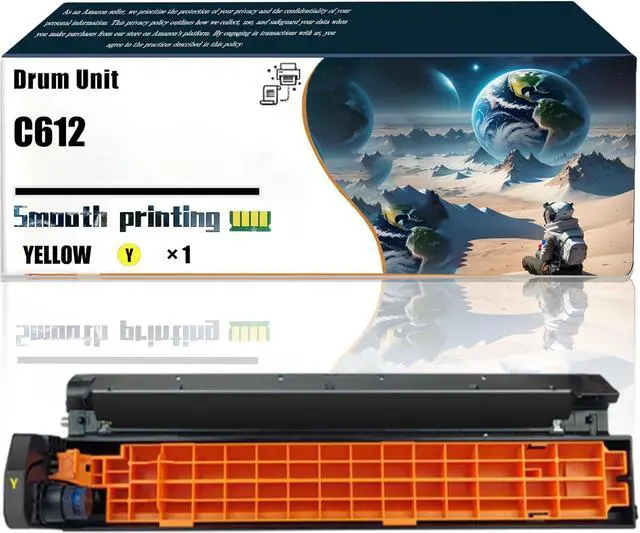 Main image of Replacement Parts Drum Unit C612 Compatible with Okidata OKI C612DN C612N Printers, Contains Chip and Clear Printing (1 Pack Yellow)