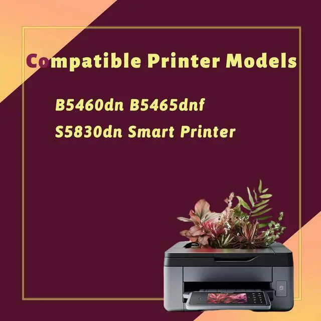 Alt view image 2 of 7 - B5460dn Drum Unit Compatible for Dell B5460dn B5465dnf S5830dn Smart Printer Printers, with Chip, High Yield 100000 Pages, Bright Colors (1 Pack Black)