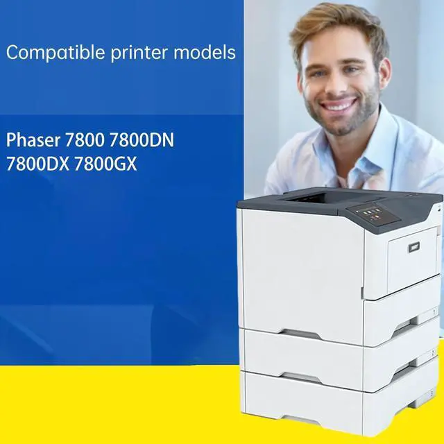 Alt view image 2 of 7 - Compatible for Xerox Phaser 7800 7800DN 7800DX 7800GX Printers, 106R01582 Drum Unit, Ultra-High Print Page Count with Chip 80000 Pages (Yellow)