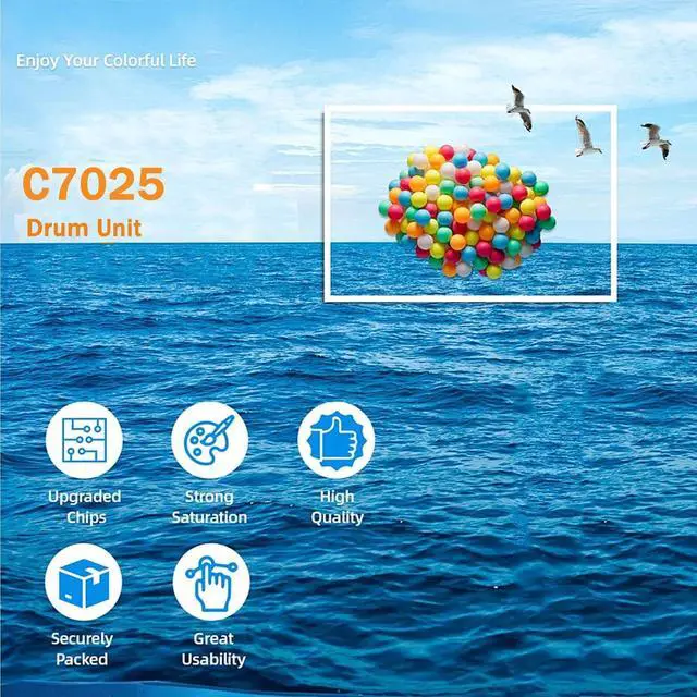 Alt view image 4 of 7 - C7025 Compatible for Xerox C7025 Drum Unit High Yield Replacement for Xerox VersaLink C7020 C7025 C7030 Printer,80000 Pages,Yellow-1 Pack