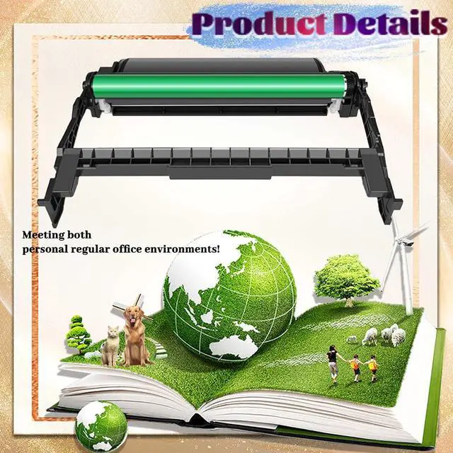 Alt view image 4 of 7 - Black Drum Unit Replacement for Xerox WC3215,for Workcentre 3215 3225 for Phaser 3052 3260 Printer 2 Pack