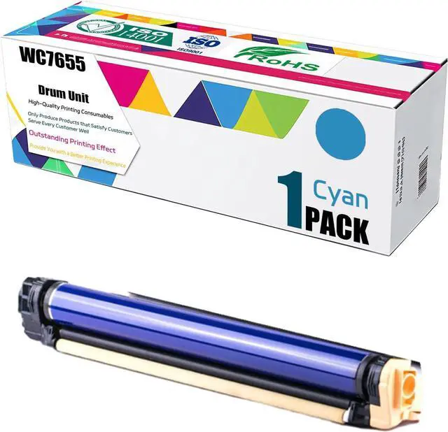 Main image of Compatible for Xerox WorkCentre 7655 7665 7675 7755 7765 7775 Printer, WC7655 Drum Unit (with chip) , High Yield 80000 Pages, Convenient to Install Eco 13R00602 13R00603 (Cyan)