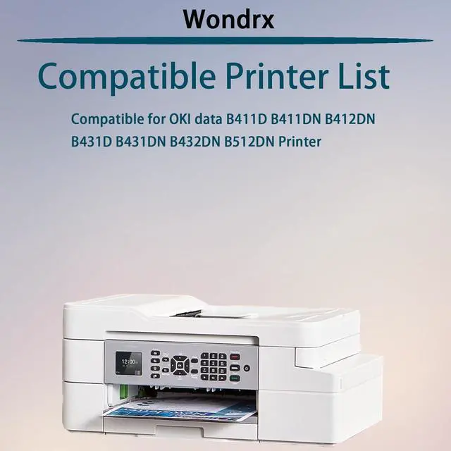 Alt view image 2 of 7 - 44574301 Drum Unit (with chip) Compatible for OKI Data B411D B411DN B412DN B431D B431DN B432DN B512DN Printer, High Yield 25000 Pages, Convenient to Install Eco (Black)