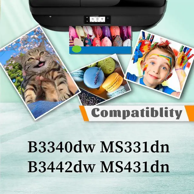 Alt view image 2 of 7 - Compatible for 55B0ZA0 Drum Unit Replacement for Lexmark B3340dw MS331dn B3442dw MS431dn Printer 2 Pack