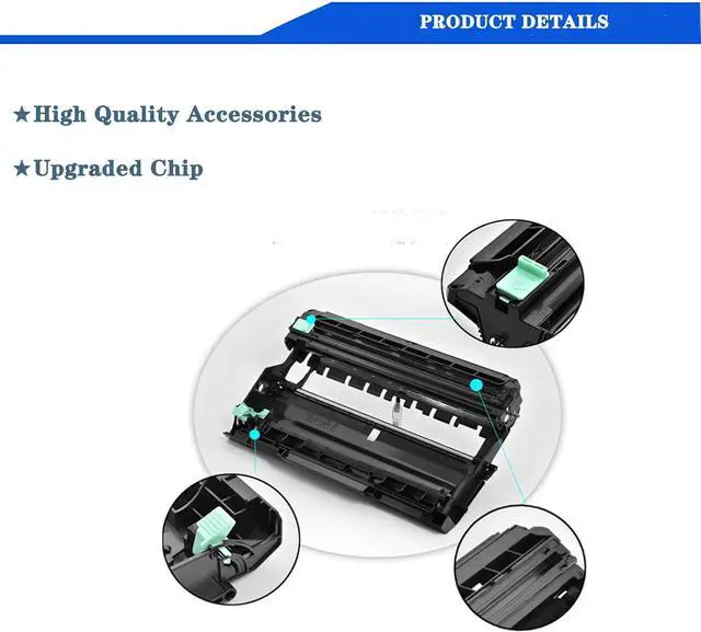 Alt view image 4 of 7 - Compatible 593-BBKE WRX5T C2KTH Black Imaging Drum Unit Replacement for Dell E310dw E514dw E515dn E515dw Printer, High Yield 12,000Pages 4Pack
