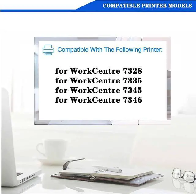 Alt view image 2 of 7 - Compatible for Xerox 013R00624 Black/Color Drum Unit, Large Capacity Work With WorkCentre 7328 7335 7345 7346 Printer, High Yield 50,000Pages Cyan