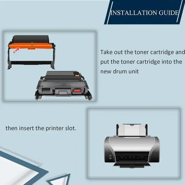 Alt view image 4 of 7 - Drum Unit, Suitable for Lexmark E260 E260D E260DN E360D E360DN E460DN E460DW E462DTN Printer Black Imaging Unit Photoconductor Drum