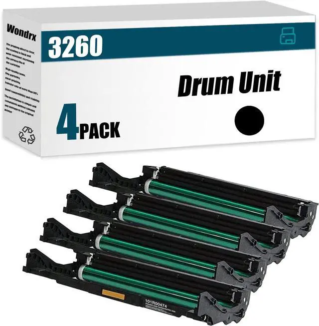 3260 Compatible Drum Unit (101R00474) for Xerox Phaser 3260DI 3260DNI 3052 3260 WorkCentre 3215 3215NI 3225 3225DNI Printer High Yield 10500 Pages Convenient to Install Eco-Friendly (Black 4Pack)