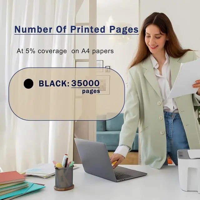 Alt view image 3 of 7 - X651H11A Toner Cartridges Compatible for Lexmark X654E X656 X656DE X656DTE X656DTE MFP X658 X658DE X658DFE X658DFE MFP Printers, Capacity 35000 Pages, with Chip, Stable Output (1 Pack Black)