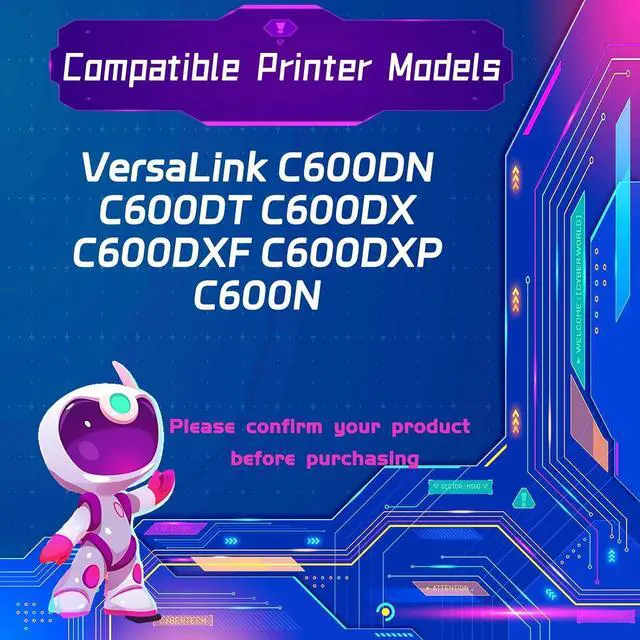 Alt view image 2 of 7 - 106R03903 Toner Cartridges is Compatible for Xerox VersaLink C600DN C600DT C600DX C600DXF C600DXP C600N Printers, High Yield 26900 Pages, with Chip for Long-Lasting Durability (2 Pack Black)