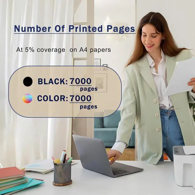 Alt view image 3 of 7 - 106R03903 Toner Cartridges Compatible for Xerox VersaLink C600DN C600DT C600DX C600DXF C600DXP C600N Printers, Print Up to 7000 Pages, Bright Colors (1 Pack Cyan)