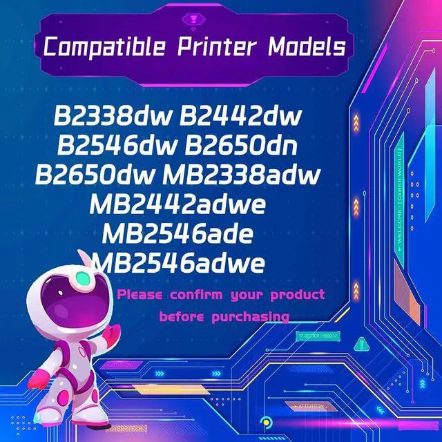 Alt view image 2 of 7 - B231000 Toner Cartridges is Compatible for Lexmark B2338dw B2442dw B2546dw B2650dn B2650dw MB2338adw MB2442adwe MB2546ade Printers (2-Pack Black)