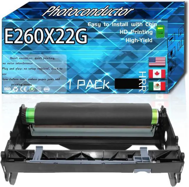 Main image of E260X22G Photoconductor Compatible for Lexmark X466DTE X466DWE XS463DE Printers, High Production Replacement (Black)