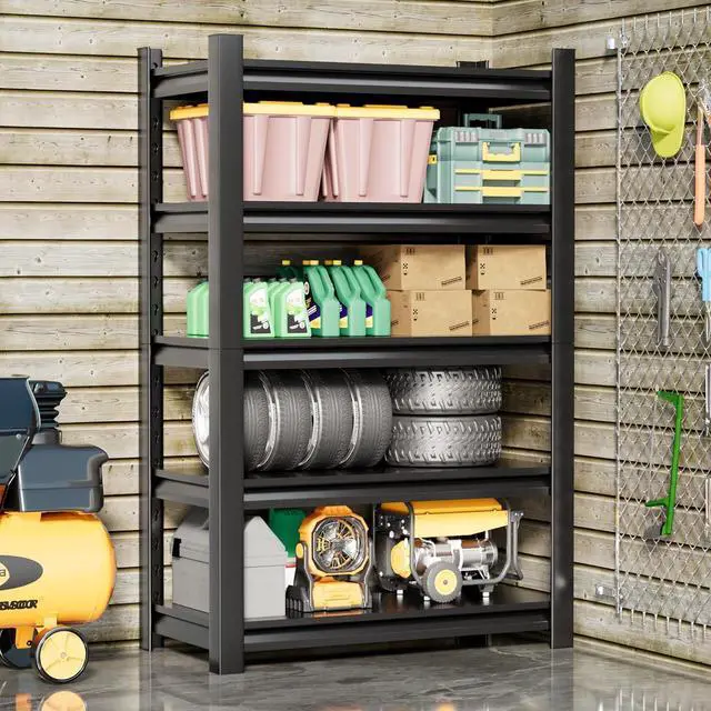 Alt view image 2 of 7 - Garage Shelving Unit Rustproof 72" H3000bls Heavy Duty Storage Shelves Easy Assembly 5 Tier Adjustable Metal Steel Utility Shelf Rack Garage Storage Organize for Tools,Basement,Warehouse