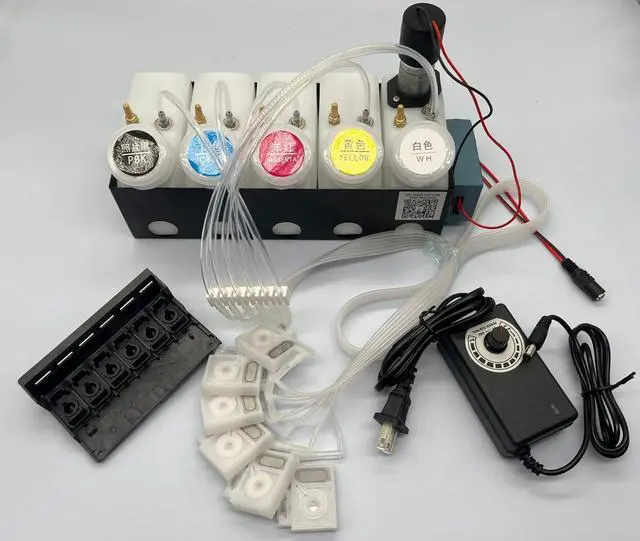 Alt view image 2 of 4 - XP-15000 XP-15010 XP-15080 Printhead Manifold DTF CISS Ink Supply System with Damper White Ink Stirrer