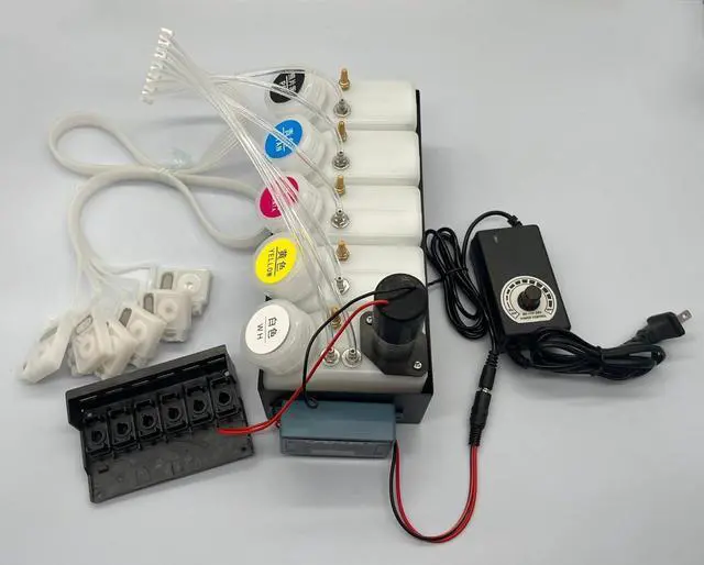 Alt view image 4 of 4 - XP-15000 XP-15010 XP-15080 Printhead Manifold DTF CISS Ink Supply System with Damper White Ink Stirrer