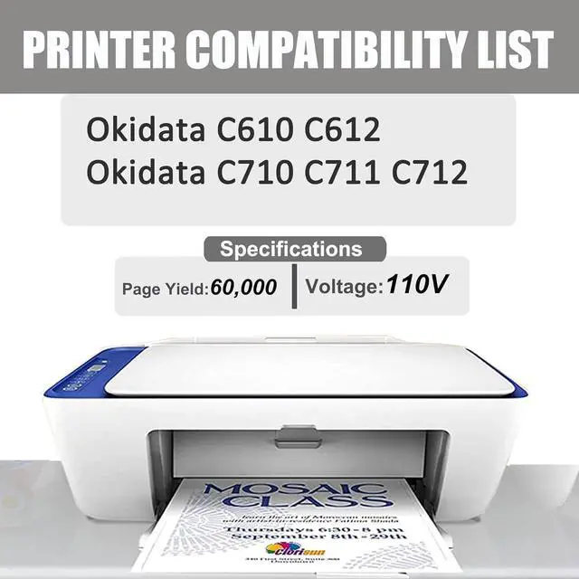 Alt view image 2 of 7 - 44289101 Fuser Unit Replacement for Okidata 44289101 Fuser Unit Compatible with Okidata C710 Printers,110V(1-Pack,)