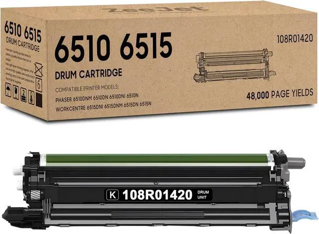 Main image of Phaser 6510 WorkCentre 6515 Drum Cartridge Black Replacement for Xerox 108R01420 Imaging Drum Unit for Phaser 6510 WorkCentre 6515 Printer 1-Pack