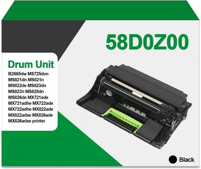 Main image of 58D0Z00 Imaging Unit Black with Chip Compatible with Lexmark 58D0Z00 Drum Unit Black B2865dw MS821dn MS821n MS823dn MS825dn MS826de MS725dvn MX721ade MX722ade MX822ade MX826ade Printers(1Pack )
