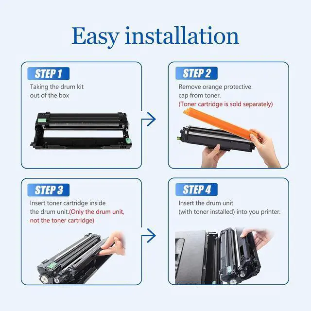 Alt view image 4 of 6 - DR223CL Drum Unit Set 4-Pack Replacement for Brother DR223 DR-223CL DR-223CL-BK Drum use to MFC-L3710CW MFC-L3770CDW HL-3230CDN HL-3290CDW HL-3270CDW Printer Drum