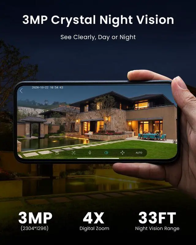 Alt view image 4 of 7 - ieGeek Security Cameras Wireless Outdoor Pan Rotating 180° Home Security Cameras, 2.4G WiFi Camera Battery Powered with 2K Color Night Vision, Smart AI Detection, 2-Way Audio, Local/Cloud Storage,IP65