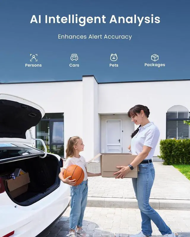 Alt view image 3 of 7 - ieGeek Security Cameras Wireless Outdoor Pan Rotating 180° Home Security Cameras, 2.4G WiFi Camera Battery Powered with 2K Color Night Vision, Smart AI Detection, 2-Way Audio, Local/Cloud Storage,IP65