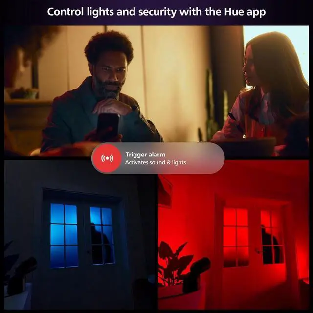 Alt view image 5 of 7 - Philips Hue Secure Desktop Wired Smart Home Security Camera, Black - 1 Pack - 1080P HD Video - Night Vision - Motion Detection - Two-Way Talk - Indoor/Outdoor - Weatherproof - Works with Hue App