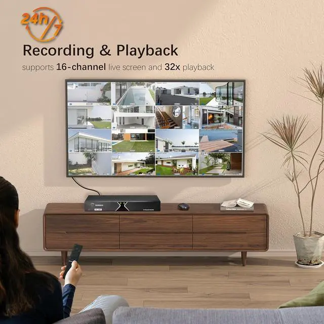 Alt view image 7 of 7 - TIGERSECU Super HD 1080P 16 Channel DVR Security Recorder with 4TB Hard Drive, Hybrid 6-in-1 CCTV DVR Recorder Compatible with 2MP and 5MP TVI, AHD, CVI, Analog, RS485 PTZ and IP Cameras