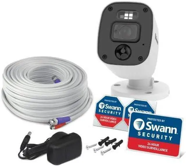 Alt view image 7 of 7 - Swann Add-On DVR Flashing Light Bullet Cam with Sensor Spotlight, 1080P Video, Indoor or Outdoor Design, Dusk to Dawn Color Night Vision Plus True Detect Heat, Motion Detection, and One Way Audio
