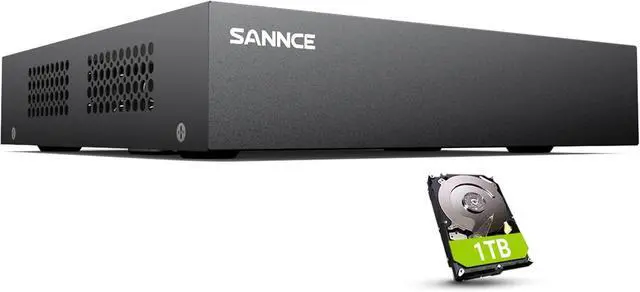 Main image of SANNCE 8-Channel 1080P Wired Home Surveillance Security Camera System DVR Recorder with 1TB Hard Disk Drive, Human Detection, Standalone DVR Video Recorder CCTV Support 5-in-1 CVBS/AHD/TVI/CVI/IP