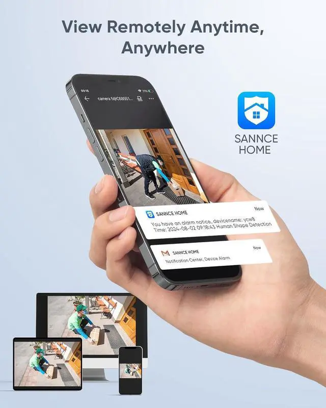 Alt view image 6 of 7 - SANNCE 1080P Security Camera System 8CH Home Surveillance DVR and 8PCS 1080P Weatherproof Outdoor CCTV Camera with 100ft Night Vision, Easy Remote Access, Smart Playback(1TB HDD)