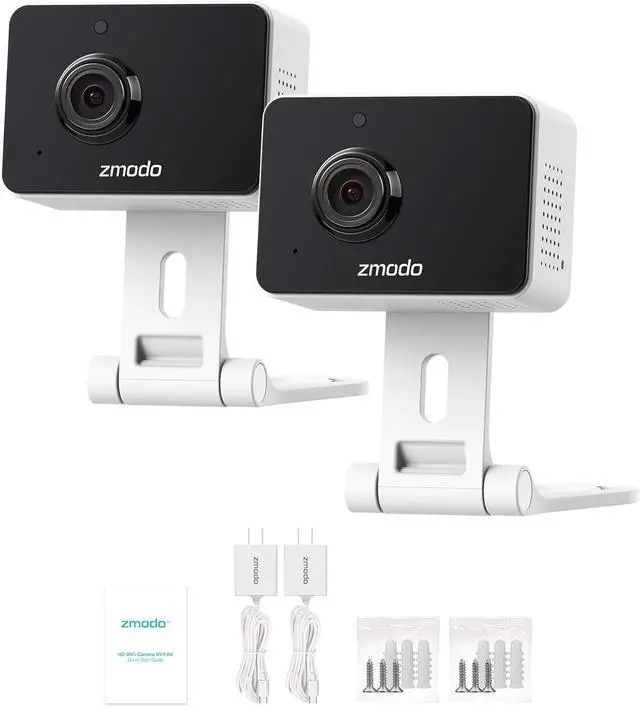 Alt view image 7 of 7 - Zmodo 1080p Mini WiFi Pet Camera Two-Way Audio Smart Home Camera with Night Vision, Compatible with Alexa & the Google Assistant (2 Pack)