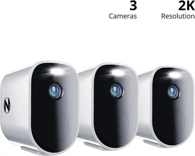 Alt view image 2 of 7 - Night Owl Wire Free 2K HD Indoor/Outdoor Deterrence Cameras with 2-Way Audio (3-Pack)