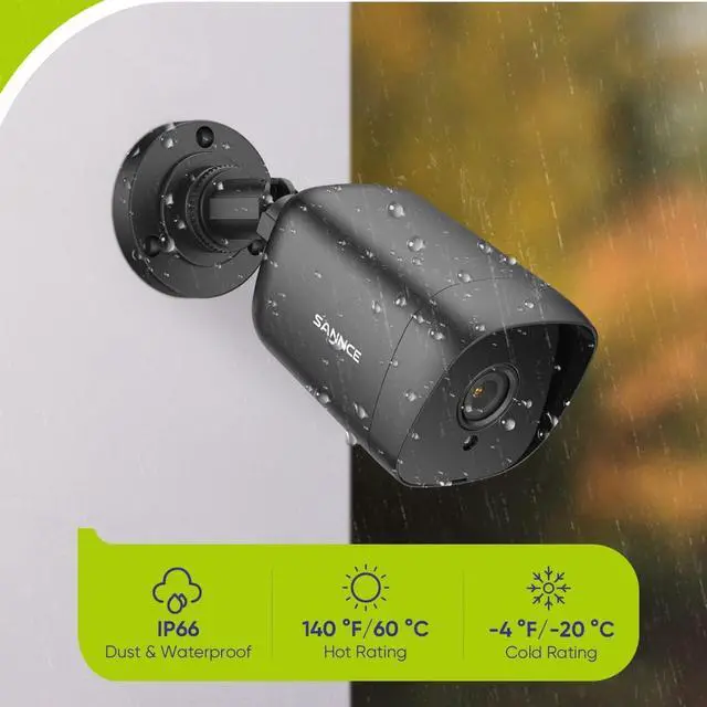 Alt view image 2 of 7 - SANNCE Security Camera 1080P TVI 100 ft True Full Color Night Vision for Surveillance System, IP66 Weatherproof, 2 Warm Lights, BNC Cable & Adapter Included (2PCS Black)