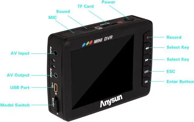 Alt view image 4 of 7 - Anysun Angel Eye Mini DVR Camera 2.5" LCD Portable Mini Motion Detection DV Video Recording System Button Video Recorder Updage Update KS- 750A with Remote Control
