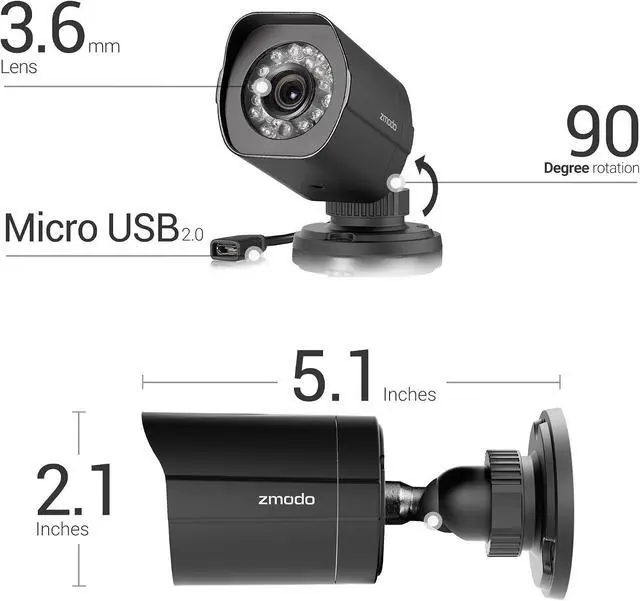 Alt view image 2 of 7 - Zmodo Full HD 1080p Simplified PoE Security Camera System w/Repeater, 4 x 2.0 Megapixel IP Outdoor Surveillance Camera, 8CH HDMI NVR and 1TB Hard Drive