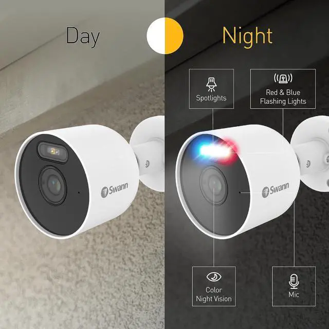 Alt view image 5 of 7 - Swann Home DVR Security System 1TB, 8 Channel 4 Camera, 1080P HD Video, Indoor Outdoor Surveillance CCTV, Color Night Vision, Heat Motion Detection